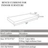 MICUSHION 36 x 14 inch Piano Bench Cushion for Indoor Shoe Storage Non Slip Picnic Bench Pad for Kitchen Dining Table Seat, Light Brown view 2