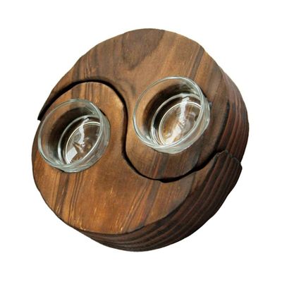 1 Pair Moon Candle Cup Candle Tray Desktop Holder Decorative Holder Plate Holder Craft Photo Prop Stand Decor Wooden Stick Glass Cup