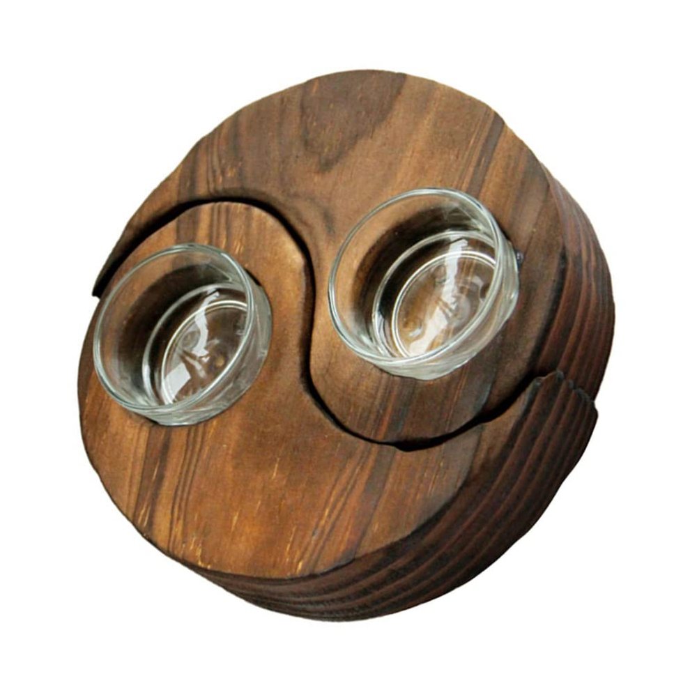 1 Pair Moon Candle Cup Candle Tray Desktop Holder Decorative Holder Plate Holder Craft Photo Prop Stand Decor Wooden Stick Glass Cup