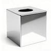 ABS Plastic Square Tissue Box Cover Facial Tissue Holder Silver Square Holder for Bathroom Vanity Countertops Bedroom Dresser Night Stand 5.38X5.38X5.11In Non-Stainless Steel view 1