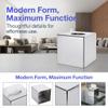 ABS Plastic Square Tissue Box Cover Facial Tissue Holder Silver Square Holder for Bathroom Vanity Countertops Bedroom Dresser Night Stand 5.38X5.38X5.11In Non-Stainless Steel view 3