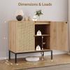 Yechen 31.5" Sideboard Cabinet with Natural Rattan Decorated Doors, Rattan Cabinet, Accent Buffet Console Storage Cane Credenza Cupboard, for Living Room Dining Room Entryway Kitchen, Metal Legs view 2
