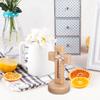 1 Set Wooden Standing Cross Decor, 5.7 Inch Hollowed Tabletop Crucifix, Catholic Religious Table Centerpieces Easter Room Ornament view 3