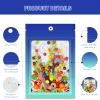 100 Holographic Gradient Mylar Bags with Clear Window, Resealable Zip Pouch, Packaging Party Sample Bags (Gradient Blue, 5.5x7.8 Inch) view 2