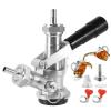 Dbgogo All Stainless Steel D Keg Coupler, Commercial Kegerator Sankey D System Keg Tap Dispenser for 1/4'' Beer Line 5/16'' Gas Tubing American Sankey D Keg Coupler Beer Keg Coupler with Hose Clamp view 1