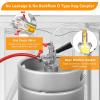 Dbgogo All Stainless Steel D Keg Coupler, Commercial Kegerator Sankey D System Keg Tap Dispenser for 1/4'' Beer Line 5/16'' Gas Tubing American Sankey D Keg Coupler Beer Keg Coupler with Hose Clamp view 3