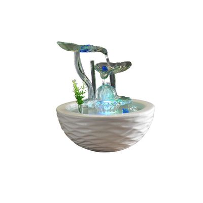 KKNH Relaxation Fountain Tabletop Fountain Handmade Ceramic Desktop Fountain Indoor Meditation Water Fountain Home Decoration 9.85 Inches Quiet Soothing Sound of Water