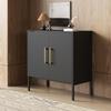 LYNSOM Storage Cabinet with Doors and Shelves, Free Standing Office Cabinet, Modern Wood Buffet Sideboard for Kitchen, Living Room, Bedroom, Hallway, Black view 1