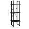 3-Tier Bookshelf, Book Cabinet Bookcase Industrial Open Display Shelf with Metal Frame, Standing Storage Shelf for Home Office Living Room, 15.7"x11.8"x41.3" Chipboard view 2