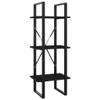 3-Tier Bookshelf, Book Cabinet Bookcase Industrial Open Display Shelf with Metal Frame, Standing Storage Shelf for Home Office Living Room, 15.7"x11.8"x41.3" Chipboard view 3