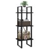3-Tier Bookshelf, Book Cabinet Bookcase Industrial Open Display Shelf with Metal Frame, Standing Storage Shelf for Home Office Living Room, 15.7"x11.8"x41.3" Chipboard view 4