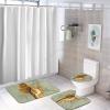 3 Pieces Bathroom Rug Set, Conch Seahorse Soft Foam Non Slip Bath Mats Sets Toilet Contour Mat Lid Cover for Bathtub Shower and Bathroom Decor 18"x30" view 4