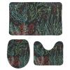 3 Pieces Bathroom Rug Set, Aquatic Plants Small Fish Coral Soft Foam Non Slip Bath Mats Sets Toilet Contour Mat Lid Cover for Bathtub Shower and Bathroom Decor 20"x32" view 1