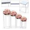 4pcs White Wedding Flower Stand,Metal Wedding Geometric Flower Vase Column Stand for Wedding Party Table Centerpiece for Home Decor view 3