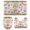 3 Pieces Bathroom Rug Set, Gnomes Fruit Buffalo Plaids Soft Foam Non Slip Bath Mats Sets Toilet Contour Mat Lid Cover for Bathtub Shower and Bathroom Decor 18"x30" view 1