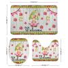3 Pieces Bathroom Rug Set, Gnomes Fruit Buffalo Plaids Soft Foam Non Slip Bath Mats Sets Toilet Contour Mat Lid Cover for Bathtub Shower and Bathroom Decor 18"x30" view 2