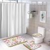 3 Pieces Bathroom Rug Set, Gnomes Fruit Buffalo Plaids Soft Foam Non Slip Bath Mats Sets Toilet Contour Mat Lid Cover for Bathtub Shower and Bathroom Decor 18"x30" view 4
