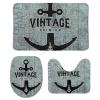3 Pieces Bathroom Rug Set, Navigation Anchor Soft Foam Non Slip Bath Mats Sets Toilet Contour Mat Lid Cover for Bathtub Shower and Bathroom Decor 18"x30" view 1