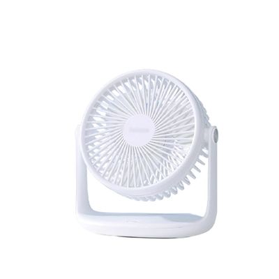 DFDFSFG Small Mini Desk Fan,Rechargeable USB Desk Fan,Powerful,Quiet 3 Speeds Wind Desktop Fan,360 Adjustment Cooling Fan,Home,Office Strong Airflow (Color : White, Size : 7000mAh)