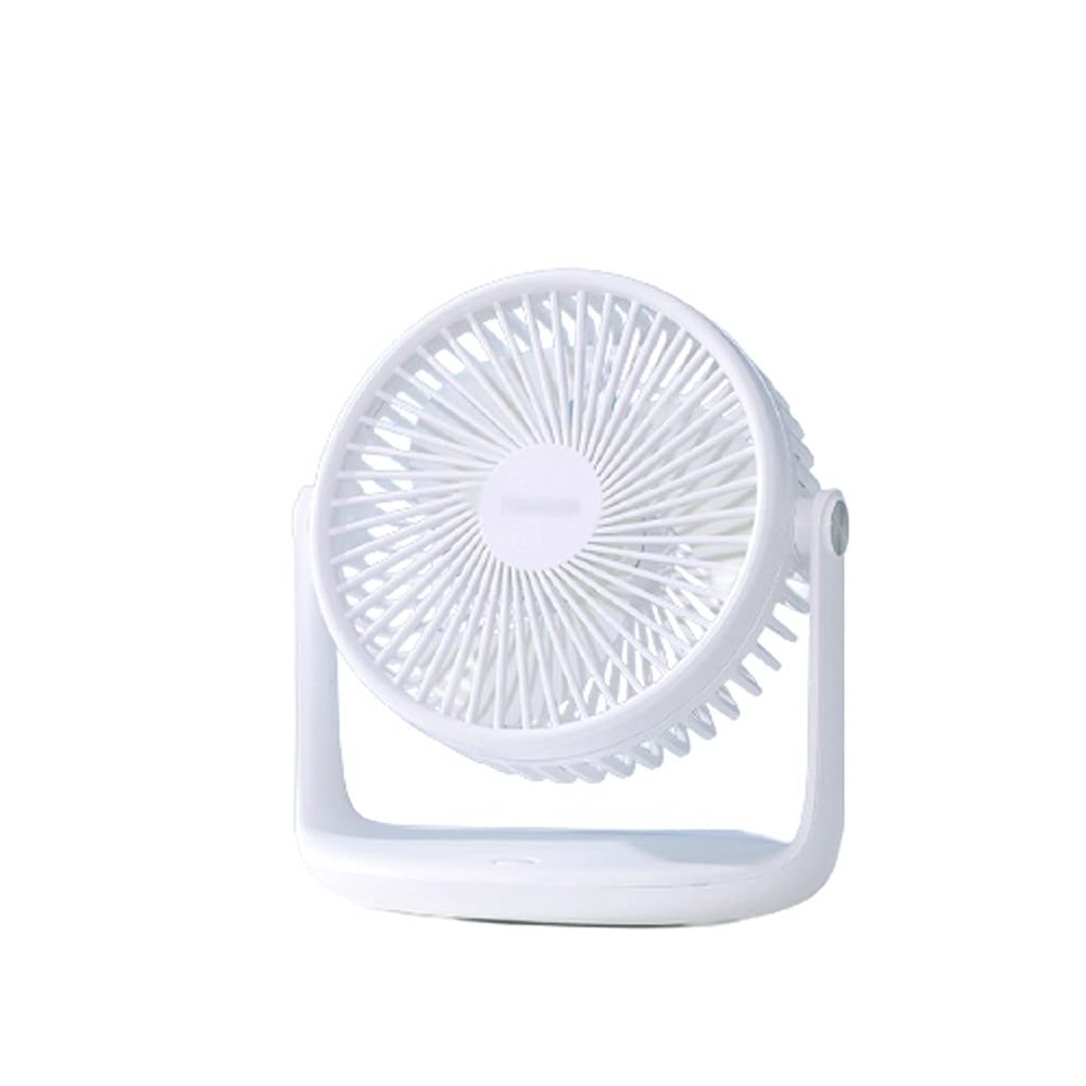 DFDFSFG Small Mini Desk Fan,Rechargeable USB Desk Fan,Powerful,Quiet 3 Speeds Wind Desktop Fan,360 Adjustment Cooling Fan,Home,Office Strong Airflow (Color : White, Size : 7000mAh)