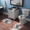 3 Pieces Bathroom Rug Set, Retro Ocean Theme Soft Foam Non Slip Bath Mats Sets Toilet Contour Mat Lid Cover for Bathtub Shower and Bathroom Decor 18"x30" view 3