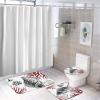 3 Pieces Bathroom Rug Set, Retro Ocean Theme Soft Foam Non Slip Bath Mats Sets Toilet Contour Mat Lid Cover for Bathtub Shower and Bathroom Decor 18"x30" view 4