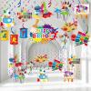46 Pieces Art Painting Party Decoration, Art Birthday Hanging Swirls Ceiling Decor for Kids Girl Boy Painting Birthday Graffiti Party Supplies view 1