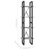 4-Tier Bookshelf, Book Cabinet Bookcase Industrial Open Display Shelf with Metal Frame, Standing Storage Shelf for Home Office Living Room, 15.7"x11.8"x55.1" Chipboard view 2