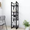 4-Tier Bookshelf, Book Cabinet Bookcase Industrial Open Display Shelf with Metal Frame, Standing Storage Shelf for Home Office Living Room, 15.7"x11.8"x55.1" Chipboard view 4
