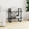 2-Tier Bookshelf, Book Cabinet Bookcase Industrial Open Display Shelf with Metal Frame, Standing Storage Shelf for Home Office Living Room, 31.5"x11.8"x27.6" Chipboard view 1