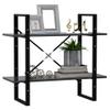 2-Tier Bookshelf, Book Cabinet Bookcase Industrial Open Display Shelf with Metal Frame, Standing Storage Shelf for Home Office Living Room, 31.5"x11.8"x27.6" Chipboard view 4