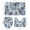 3 Pieces Bathroom Rug Set, Hello Sea Soft Foam Non Slip Bath Mats Sets Toilet Contour Mat Lid Cover for Bathtub Shower and Bathroom Decor 18"x30" view 2