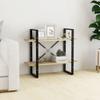 2-Tier Bookshelf, Book Cabinet Bookcase Industrial Open Display Shelf with Metal Frame, Standing Storage Shelf for Home Office Living Room, 31.5"x11.8"x27.6" Chipboard view 1
