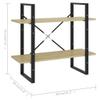 2-Tier Bookshelf, Book Cabinet Bookcase Industrial Open Display Shelf with Metal Frame, Standing Storage Shelf for Home Office Living Room, 31.5"x11.8"x27.6" Chipboard view 2