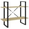 2-Tier Bookshelf, Book Cabinet Bookcase Industrial Open Display Shelf with Metal Frame, Standing Storage Shelf for Home Office Living Room, 31.5"x11.8"x27.6" Chipboard view 3