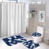 3 Pieces Bathroom Rug Set, Conch Starfish Lobster on Dark Blue Soft Foam Non Slip Bath Mats Sets Toilet Contour Mat Lid Cover for Bathtub Shower and Bathroom Decor 18"x30" view 4