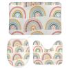 3 Pieces Bathroom Rug Set, Hand Painted Rainbow Soft Foam Non Slip Bath Mats Sets Toilet Contour Mat Lid Cover for Bathtub Shower and Bathroom Decor 18"x30" view 1