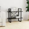 2-Tier Bookshelf, Book Cabinet Bookcase Industrial Open Display Shelf with Metal Frame, Standing Storage Shelf for Home Office Living Room, 31.5"x11.8"x27.6" Chipboard view 1