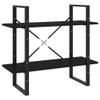 2-Tier Bookshelf, Book Cabinet Bookcase Industrial Open Display Shelf with Metal Frame, Standing Storage Shelf for Home Office Living Room, 31.5"x11.8"x27.6" Chipboard view 3
