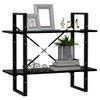 2-Tier Bookshelf, Book Cabinet Bookcase Industrial Open Display Shelf with Metal Frame, Standing Storage Shelf for Home Office Living Room, 31.5"x11.8"x27.6" Chipboard view 4