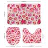3 Pieces Bathroom Rug Set, Valentine's Day Love Hearts Soft Foam Non Slip Bath Mats Sets Toilet Contour Mat Lid Cover for Bathtub Shower and Bathroom Decor 18"x30" view 2