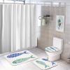 3 Pieces Bathroom Rug Set, Sea Fish Stripe Background Soft Foam Non Slip Bath Mats Sets Toilet Contour Mat Lid Cover for Bathtub Shower and Bathroom Decor 18"x30" view 4