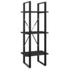 3-Tier Bookshelf, Book Cabinet Bookcase Industrial Open Display Shelf with Metal Frame, Standing Storage Shelf for Home Office Living Room, 15.7"x11.8"x41.3" Chipboard view 3