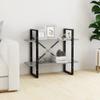 2 Tier Book Cabinet Bookcase Bookshelf, Modern Chipboard Standing Rack Metal Frame Storage Shelf Bookshelves Display Rack for Living Room, Bedroom 31.5"x11.8"x27.6" Concrete Gray view 1