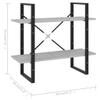 2 Tier Book Cabinet Bookcase Bookshelf, Modern Chipboard Standing Rack Metal Frame Storage Shelf Bookshelves Display Rack for Living Room, Bedroom 31.5"x11.8"x27.6" Concrete Gray view 2