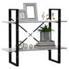 2 Tier Book Cabinet Bookcase Bookshelf, Modern Chipboard Standing Rack Metal Frame Storage Shelf Bookshelves Display Rack for Living Room, Bedroom 31.5"x11.8"x27.6" Concrete Gray view 4