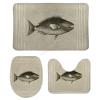 3 Pieces Bathroom Rug Set, Underwater World Fish Life Soft Foam Non Slip Bath Mats Sets Toilet Contour Mat Lid Cover for Bathtub Shower and Bathroom Decor 20"x32" view 1