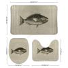 3 Pieces Bathroom Rug Set, Underwater World Fish Life Soft Foam Non Slip Bath Mats Sets Toilet Contour Mat Lid Cover for Bathtub Shower and Bathroom Decor 20"x32" view 2