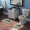3 Pieces Bathroom Rug Set, Underwater World Fish Life Soft Foam Non Slip Bath Mats Sets Toilet Contour Mat Lid Cover for Bathtub Shower and Bathroom Decor 20"x32" view 3