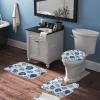 3 Pieces Bathroom Rug Set, Conch Starfish Fish Coral Soft Foam Non Slip Bath Mats Sets Toilet Contour Mat Lid Cover for Bathtub Shower and Bathroom Decor 18"x30" view 3